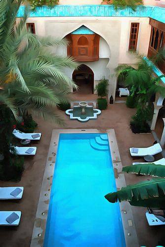 Uitzicht op Riad Pool Marrakech