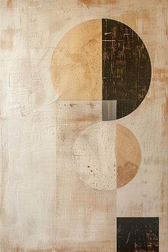 Harmonie géométrique entre cercles et rectangles dans les tons de terre