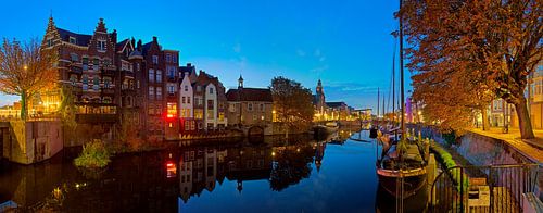 Panorama Delfshaven Rotterdam at night by Anton de Zeeuw