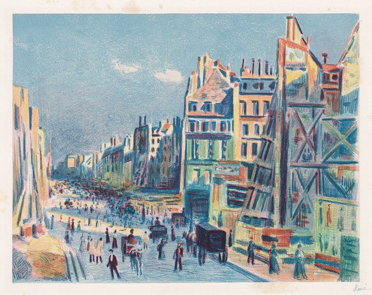 Maximilien Luce, Rue Reamur, 1896, lithograph by Atelier Liesjes