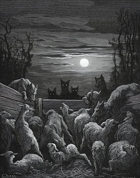 Wolves Under Full Moon