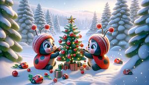 Frohe Weihnachten im Land der Marienkäferfamilie