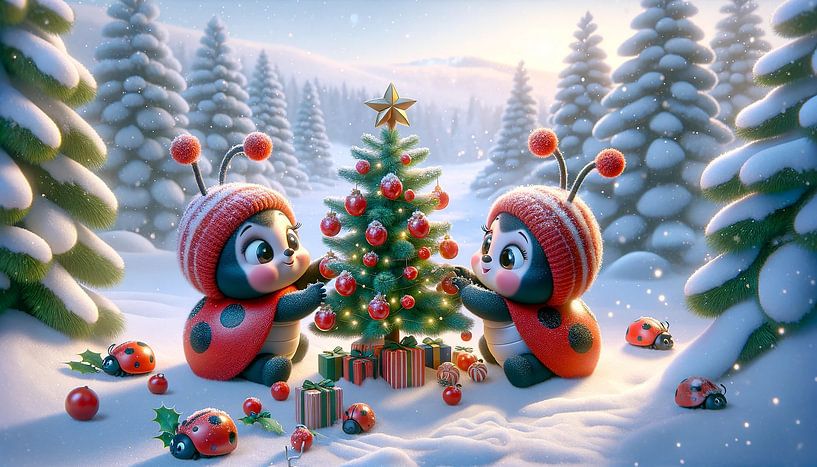 Merry Christmas in the land of the ladybird family by artefacti