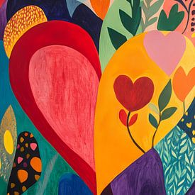 Kleurrijk abstract hart van IamHome Studio