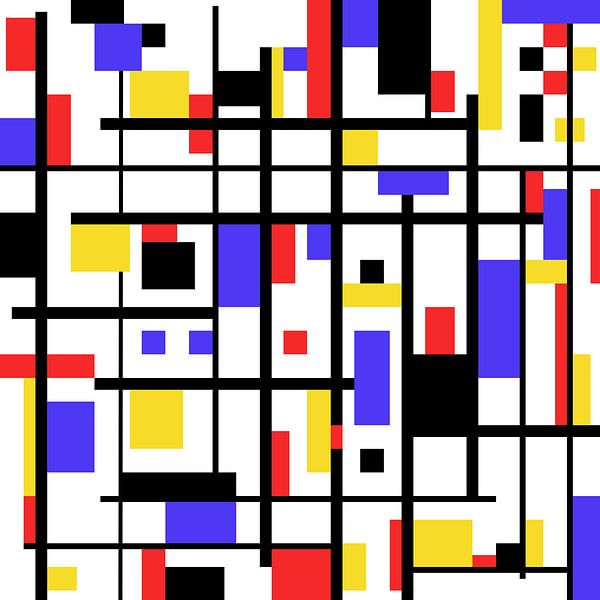 Kunstwerk im Mondrian-Stil von Gert Hilbink