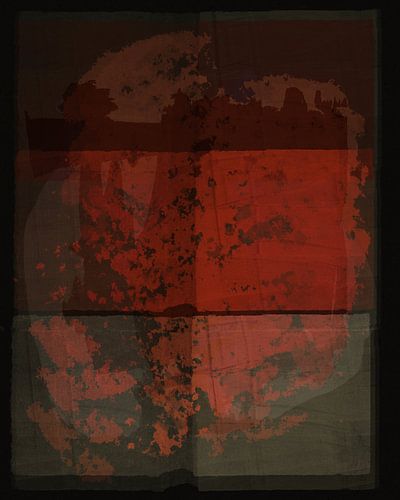 Gloed. Moderne abstracte kunst in warm rood, terra, bruin.