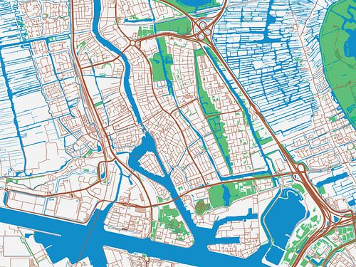 Kaart van Zaandam in de stijl Urban Ivory