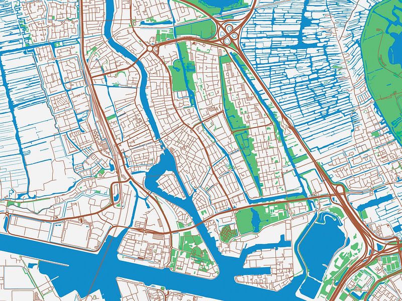 Map of Zaandam in the style Urban Ivory by De Kaartenwinkel