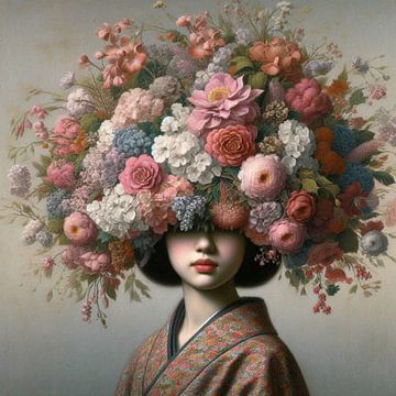 Vintage Floral Geisha van J.O. Han