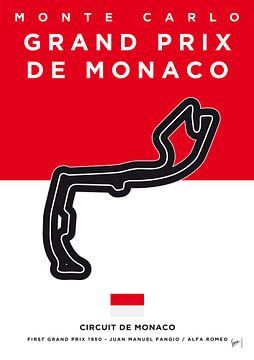 Ma F1 MONACO Race Track Minimal Poster sur Chungkong Art