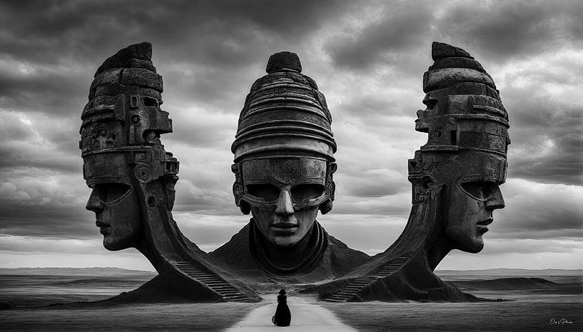 Surreale Welt (N1) Landschaft in Schwarzweiss, Skulpturen von Pitkovskiy Photography|ART