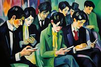 Mensen die naar smartphones staren