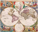 New and Very Accurate Map of the World 1658 by Meesterlijcke Meesters thumbnail