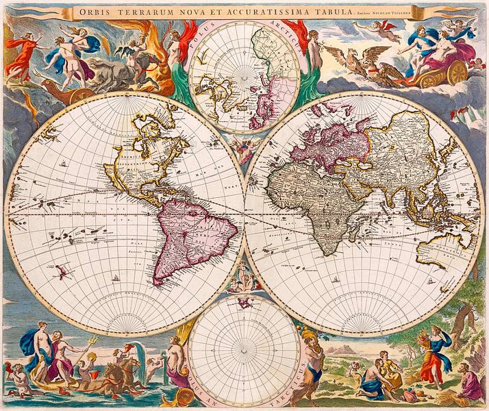New and Very Accurate Map of the World 1658 by Meesterlijcke Meesters