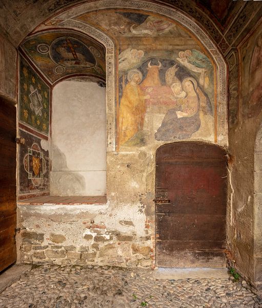 Fresco in Saliceto Castle, Piedmont, Italy by Joost Adriaanse