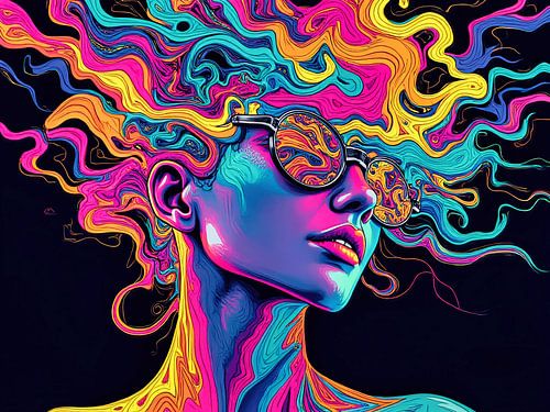 Surrealistisch psychedelisch portret