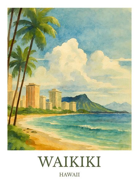 Bezaubernder Waikiki-Sonnenuntergang Kunstdruck von Robert Swaine