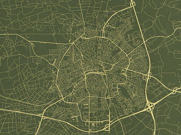 Map of Apeldoorn in Green Gold by Map Art Studio