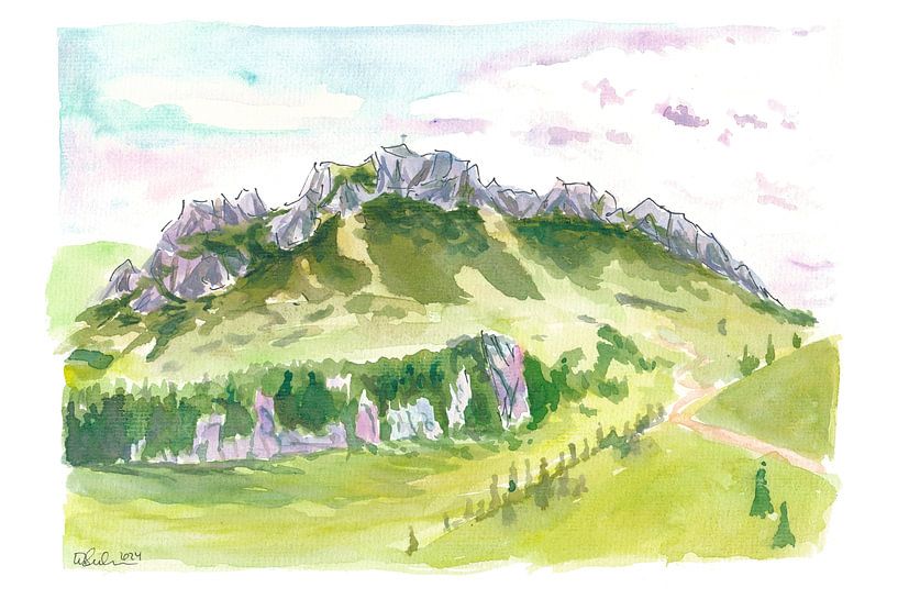 Kampenwand berg uitzicht Beierse Alpen top in Chiemgau van Markus Bleichner
