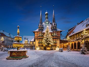 Kerstmis in Wernigerode, Duitsland van Michael Abid