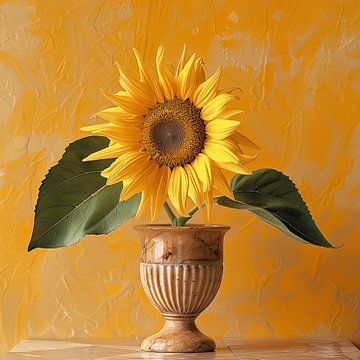 Zomerse zonnige gouden zonnebloem - wanddecoratie van Vlindertuin Art