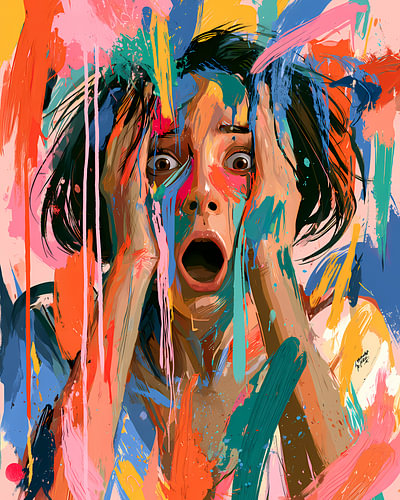 Ausdruck des Pop-Art-Schreis