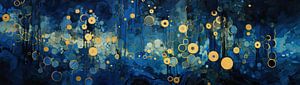 Golden Mane | Abstract Night Blue