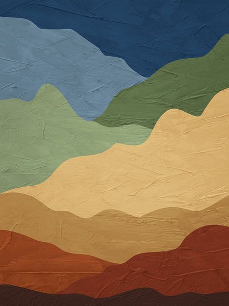 Kleurrijke geometrische organische abstracte kunst van Online Arts