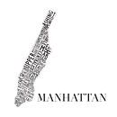 Karte Manhattan Typografie von Muurbabbels Typographic Design Miniaturansicht