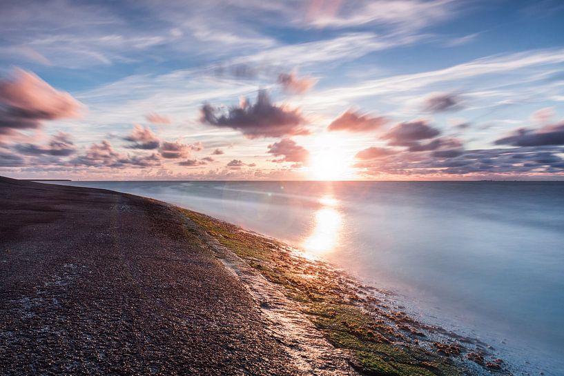 Coucher de soleil sur la mer des Wadden par Volt