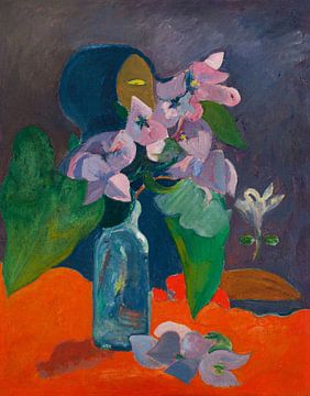 Stilleven met bloemen en idool, Paul Gauguin