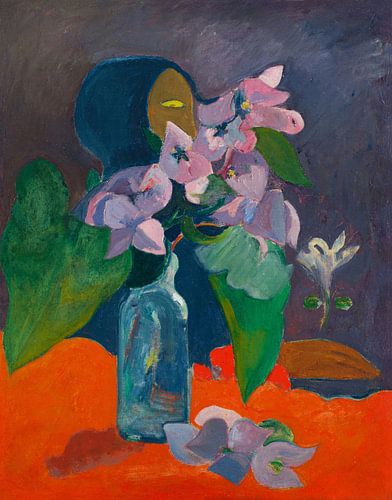 Stilleven met bloemen en idool, Paul Gauguin