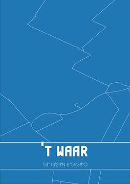 Blaupause | Karte | 't Waar (Groningen) von Rezona
