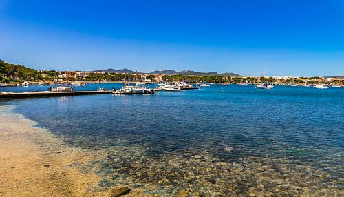 View of Porto Colom harbour village on Majorca, Spain