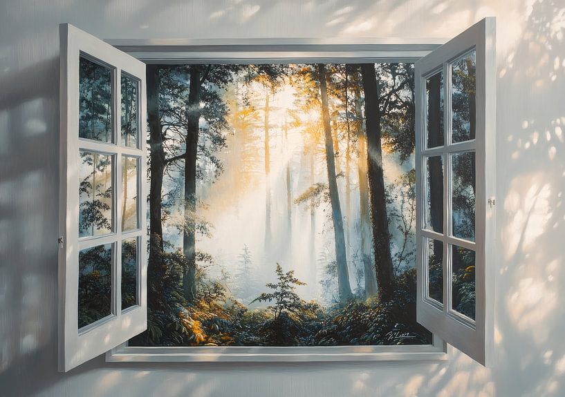 Waldblick vom Wohnzimmer aus von Egon Zitter