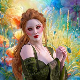 Fille du printemps - Femme dans les fleurs du printemps