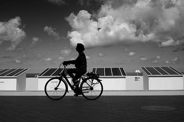 vélo en contre jour sur celine bg