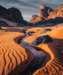 Berglandschaft bei Sonnenuntergang