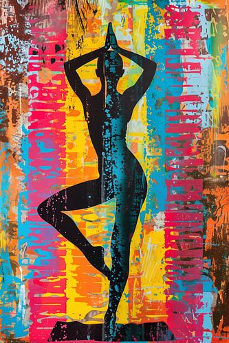 Schilder in yogahouding