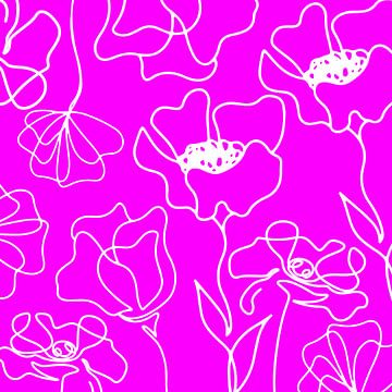 Scandinavische Bloemenmarkt Roze van Mad Dog Art