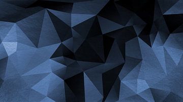 Abstracte geometrie. Driehoeken in blauw en zwart. van Dina Dankers
