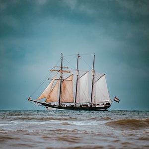 Goélette à trois mâts, mer du Nord. Carré