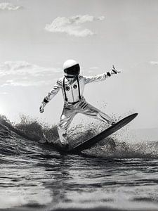 Space Surfer - Schwarz und Weiß
