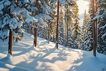 Winterbos lichtshows van Poster Art Shop