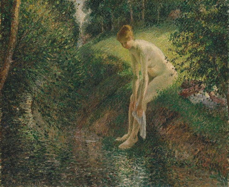 Badende im Wald, Camille Pissarro von Meisterhafte Meister