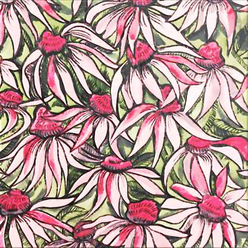 ROSALIA FIELD Wandbild mit rosa Blumenmuster