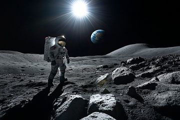 Astronaut op het maanoppervlak van Poster Art Shop