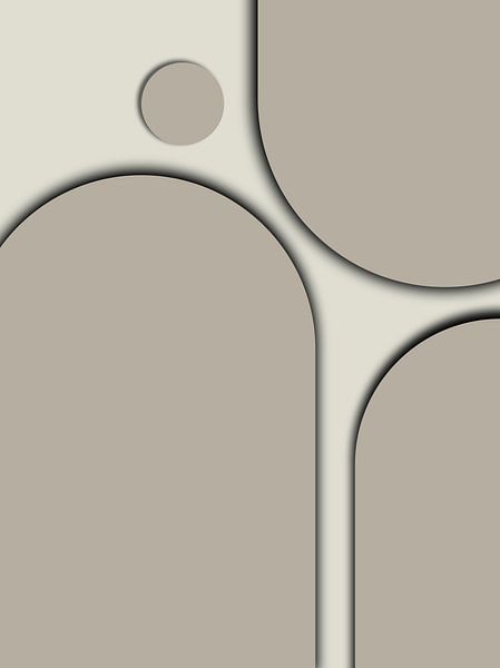 Happiness in beige cream by Mad Dog Art