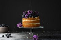 Festive cake with fruit colored sprinkles