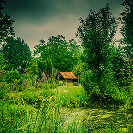 Alte Scheune im Garten am Teich von Patrick Dijkman